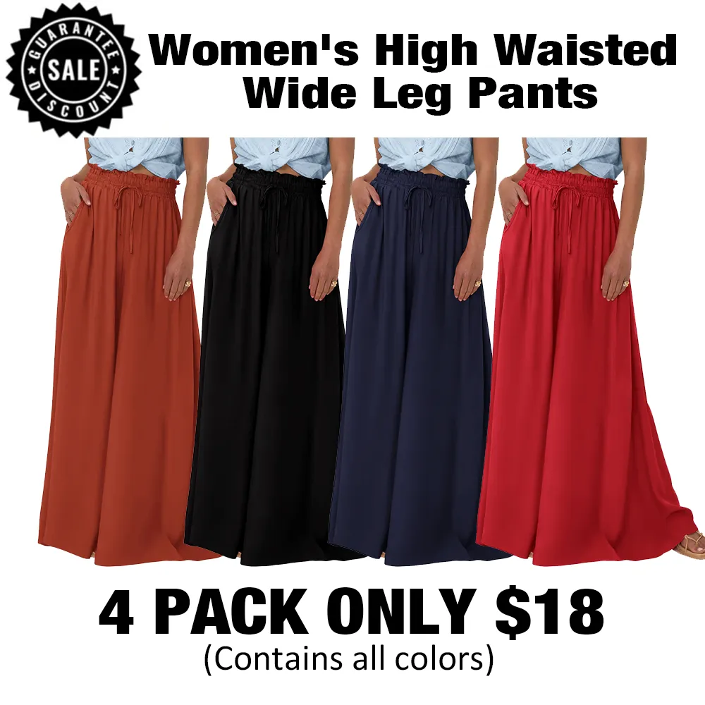Women's High WaistedWide Leg Pants-🔥8-Pack- Only $24