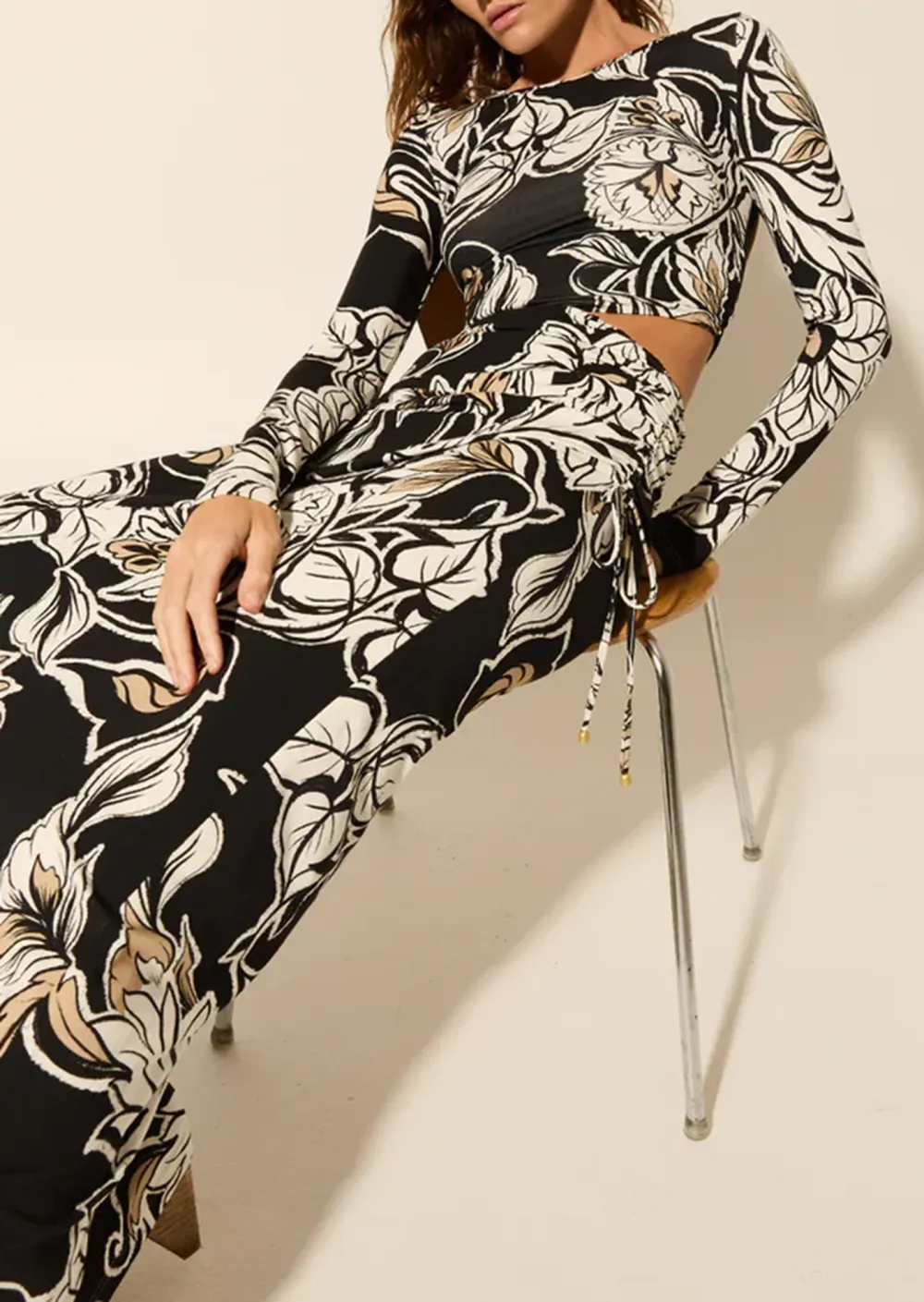 FLORAL KNIT MAXI DRESS