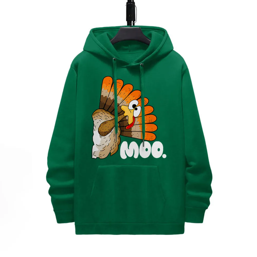 Moo Pattern Printed Hoodie