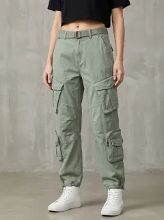 Core Utility Style Multi Pocket Detail Women's Multi Pocket Cargo Pants