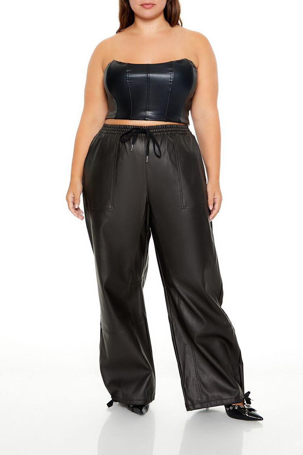 Plus Size Faux Leather Pants