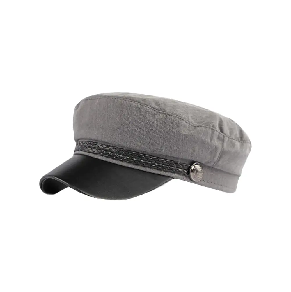 Cotton Faux Leather Sun Visor