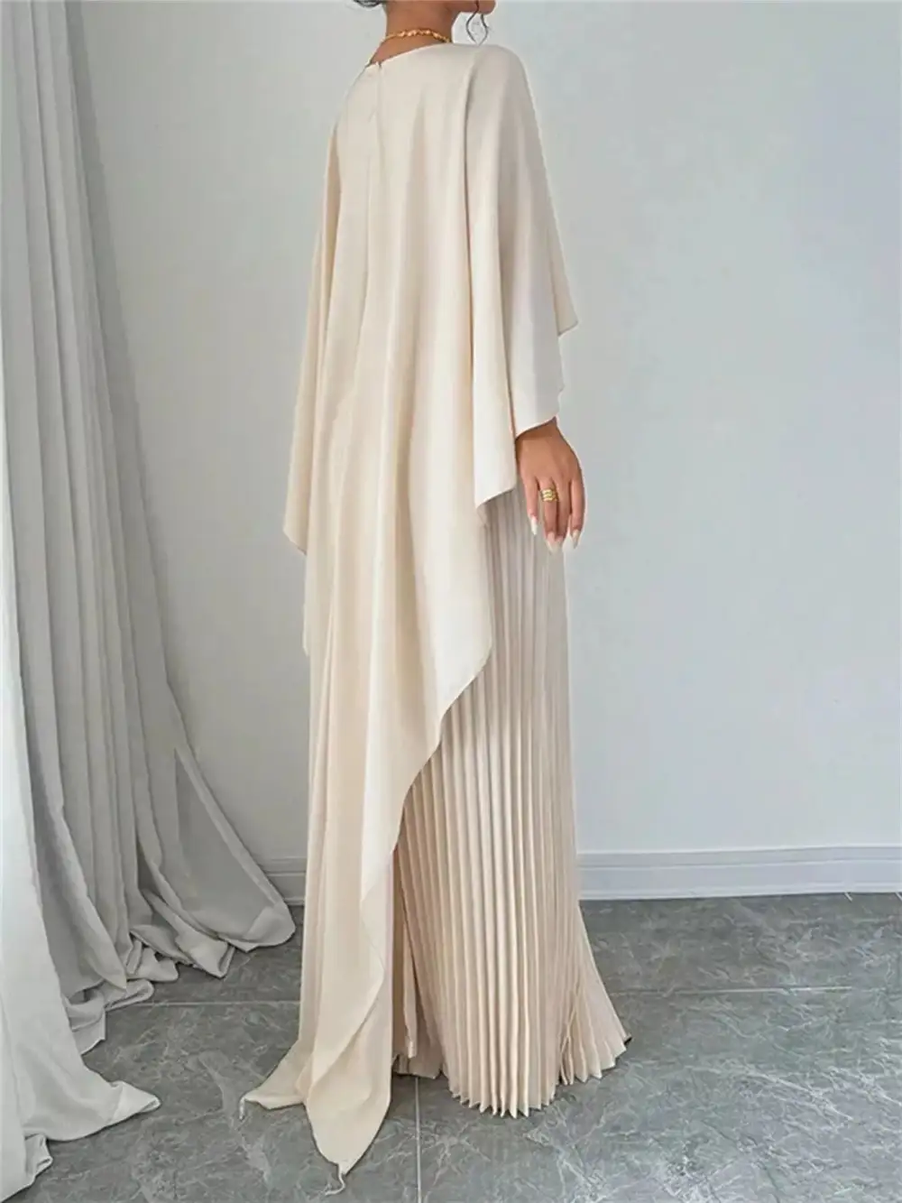 Drape Pleated Maxi Dress
