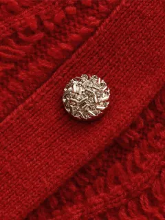Wool Chili Red Women Cardigan