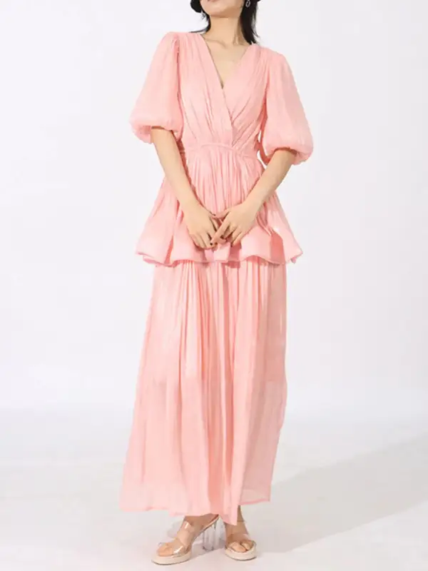 Puff Sleeve Maxi Dress
