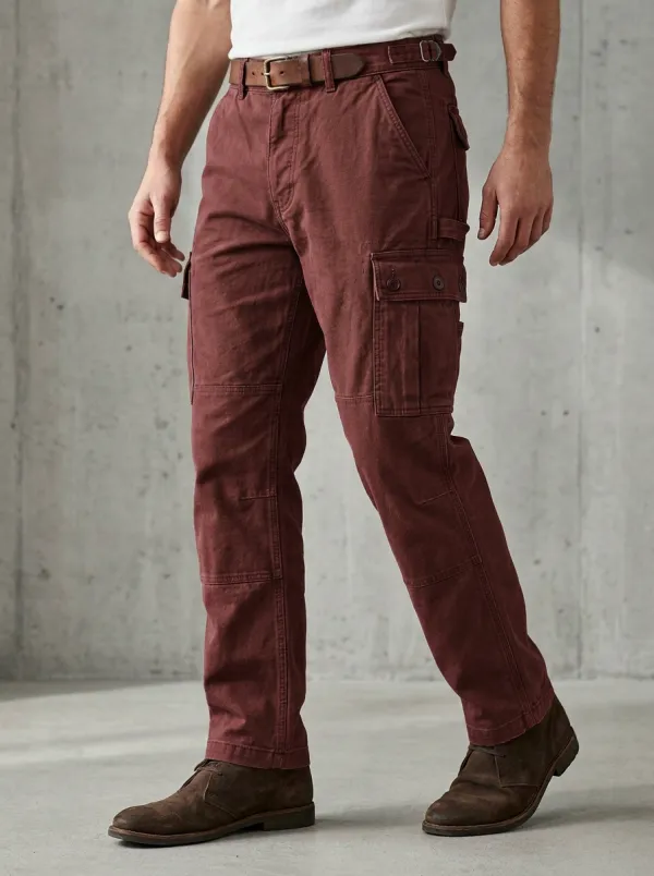 Men's Military Style Olive Green Multi-Pocket Cargo Pants