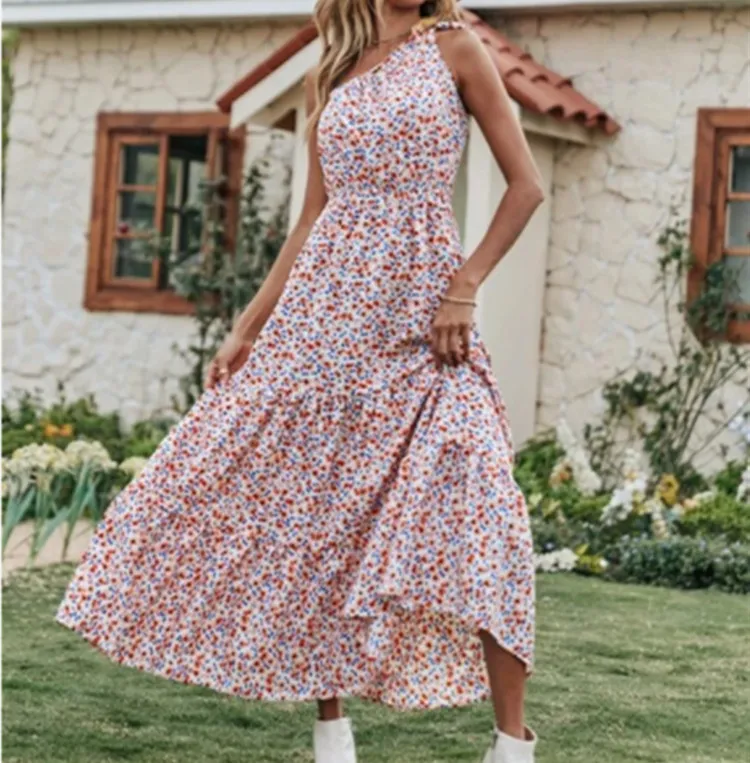 Summer Women's Bohemian Floral Dress Beach Holiday Large Swing