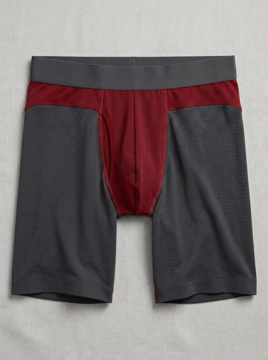 Men's Athletic Performance Two-Tone Printed Boxer Briefs