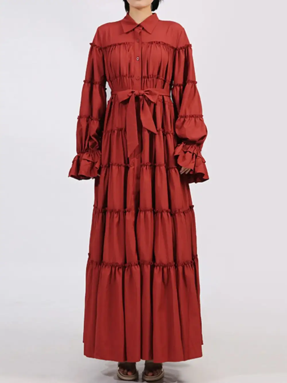 Tie Waist Tiered Maxi Dress