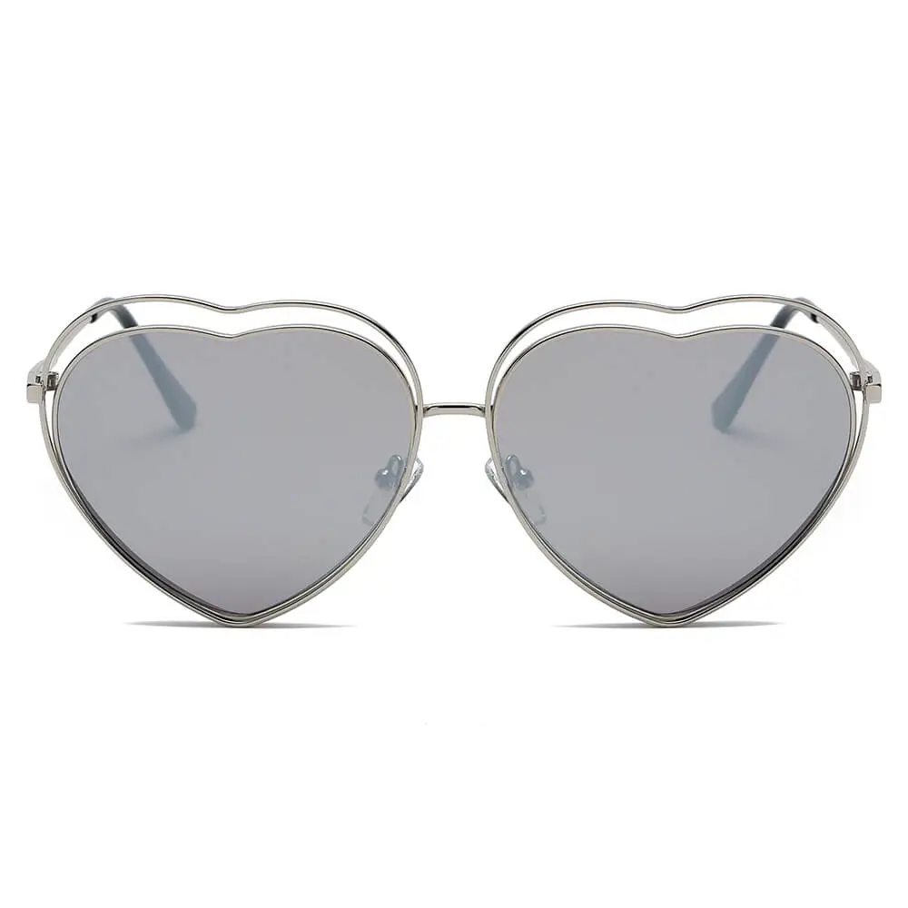 Fuzzy Heart Shape Frame Sunglasses