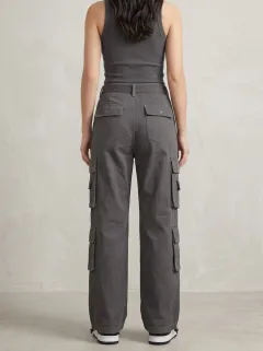 Lifestyle Geometric Pattern Look Women's Multi Pocket Cargo Pants