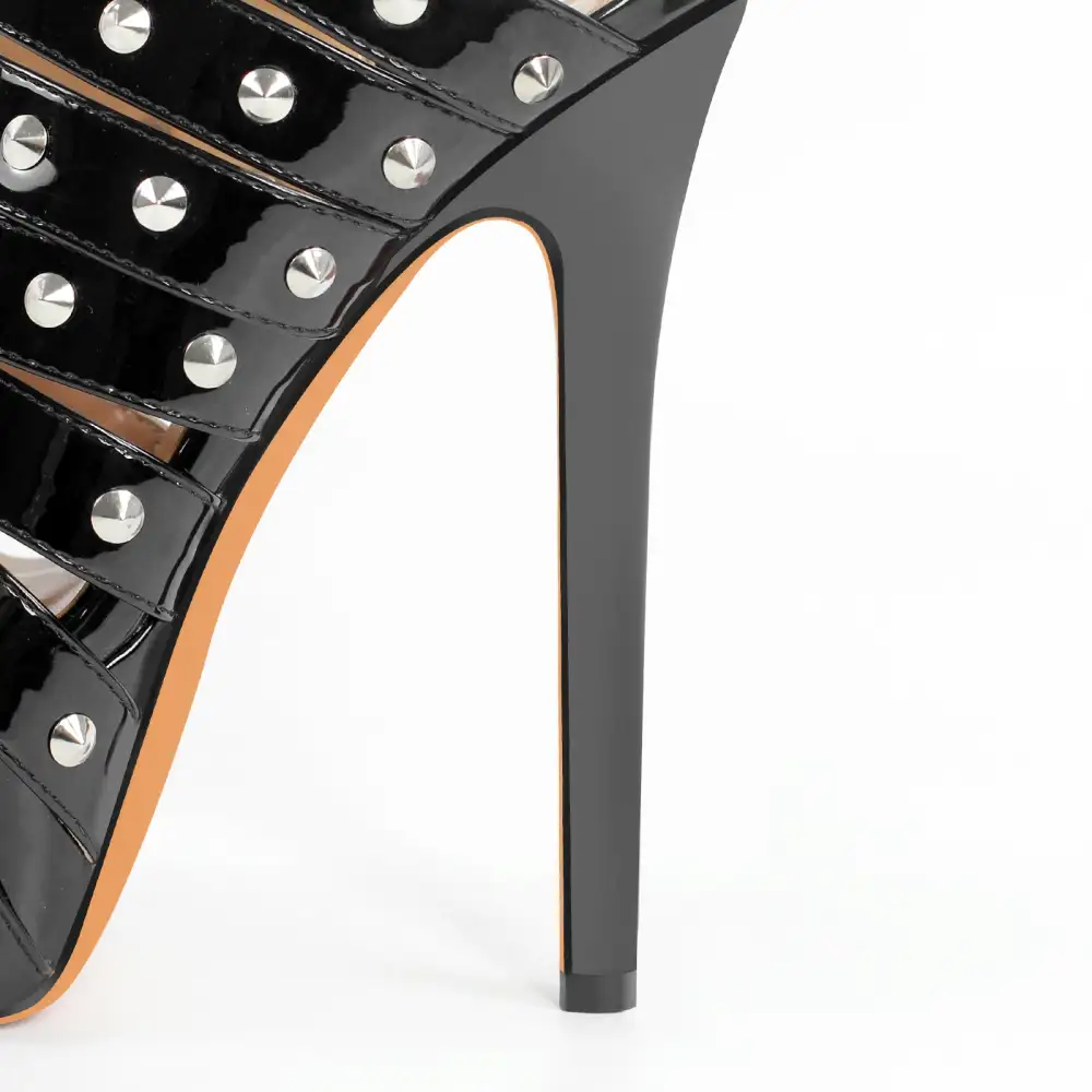 Platform Rivet Strap Stiletto Sandals