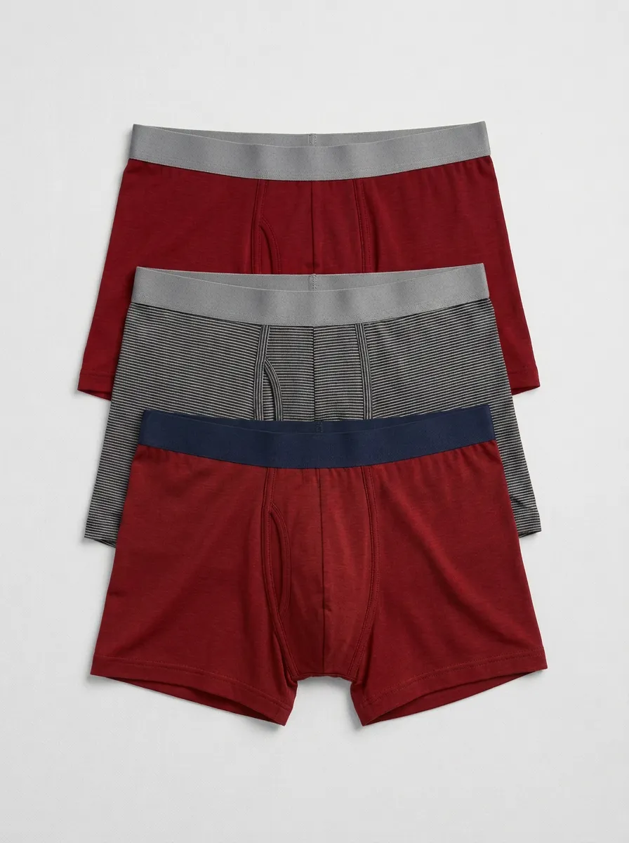 Men's Everyday Comfort Striped and Solid Printed Boxer Briefs