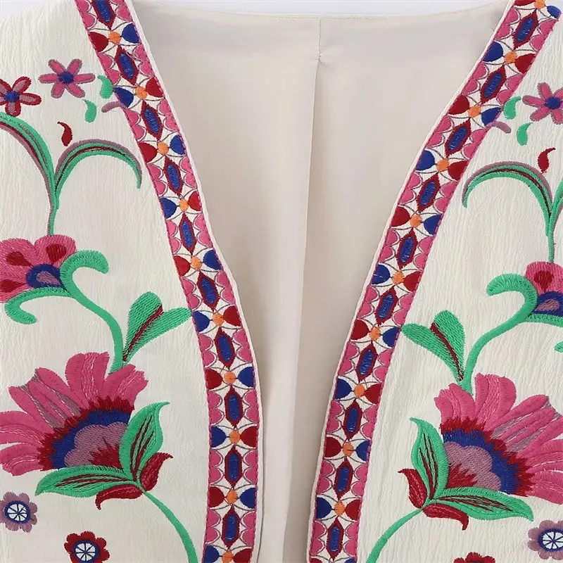 Embroidered Sleeveless Vest