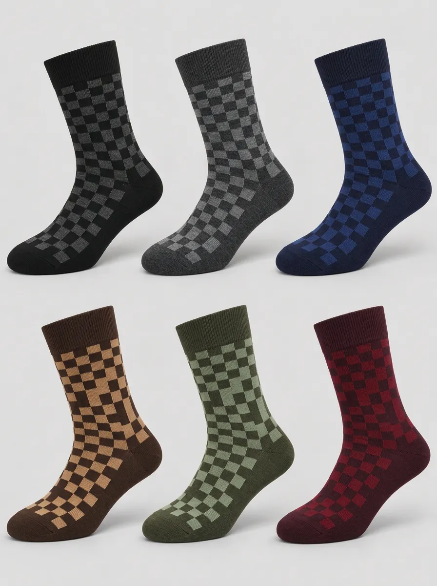 Men's Checkerboard Socks 6-Pack