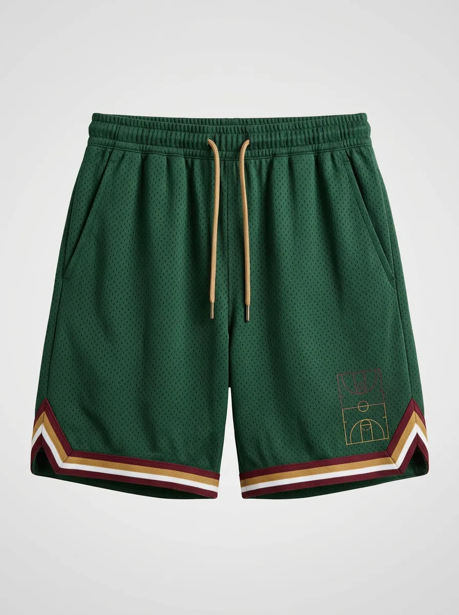 Urban Mesh Detail Silhouette Men's Basketball Shorts