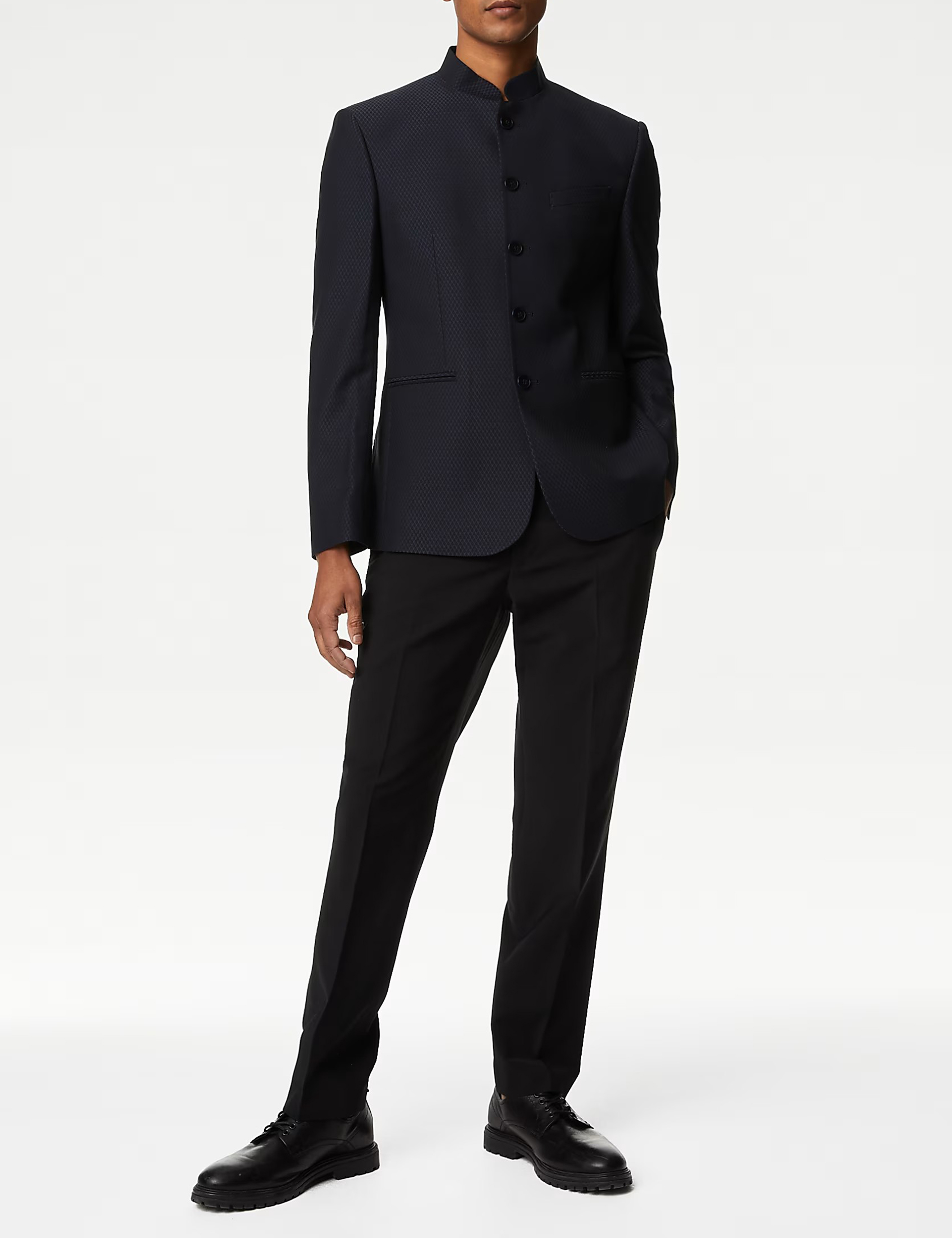 Black Textured Jacquard Jacket