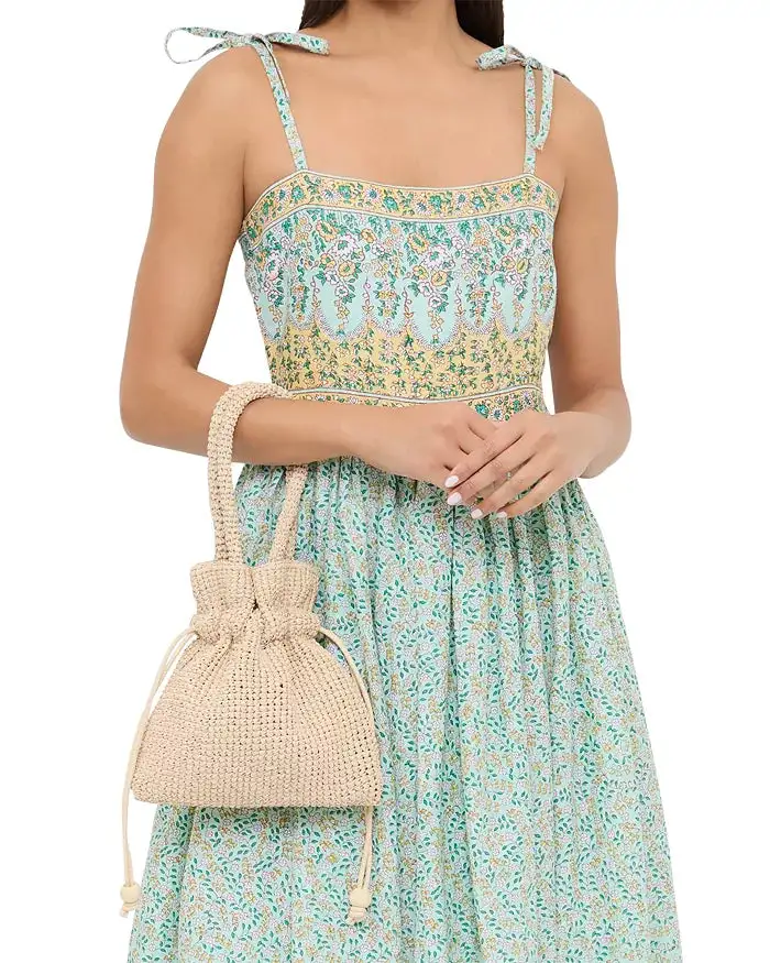 Drawstring Textured Carryall Bag