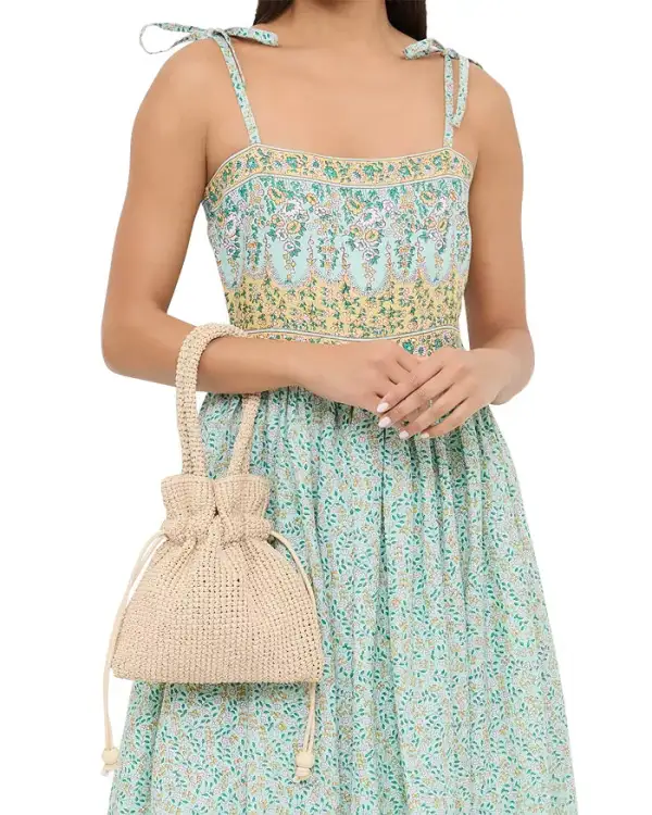 Drawstring Textured Carryall Bag