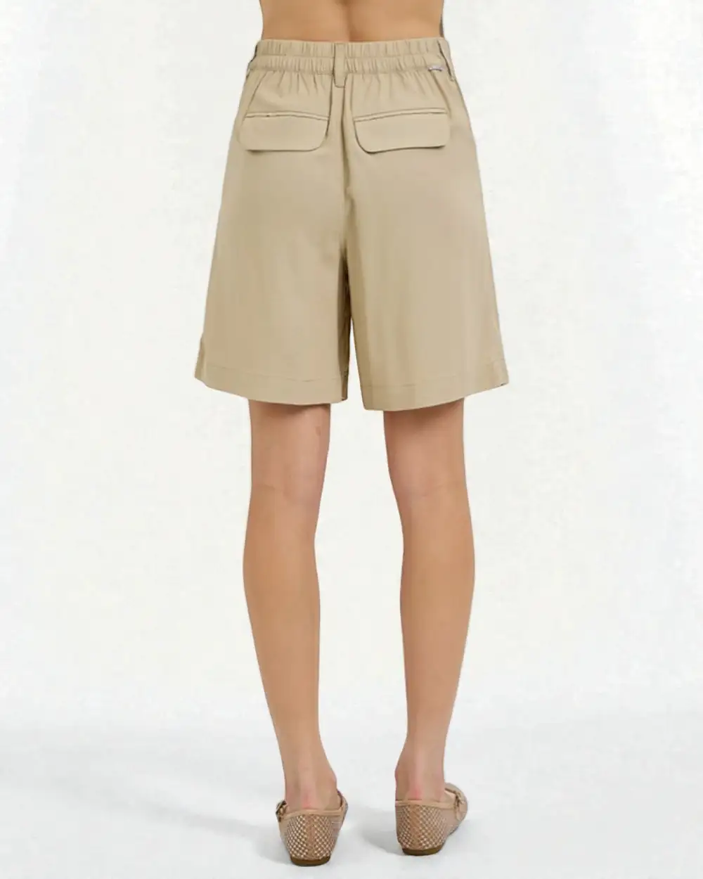 Relaxed Tailored Pleated Bermuda Shorts
