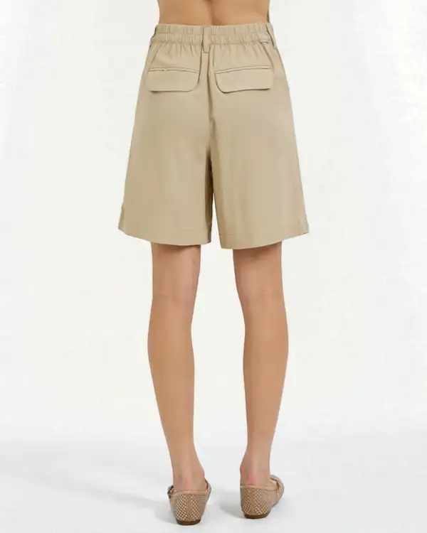 Relaxed Tailored Pleated Bermuda Shorts