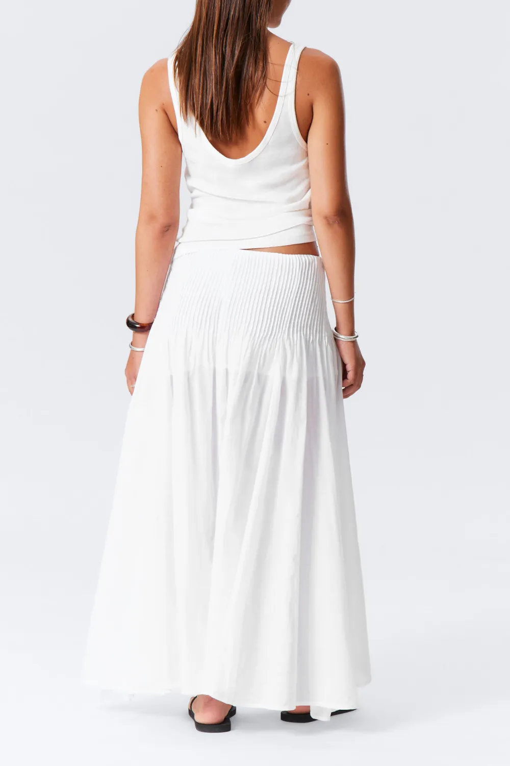 Pleated Mid Waist Skirt