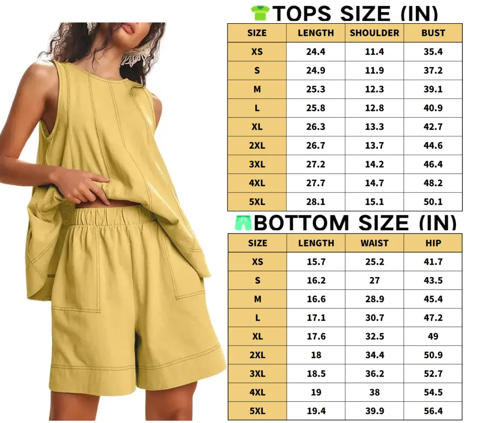 ⏰Hot Sale-Women's Cotton Tank Top & Shorts Set🔥8-Pack - All Colors Included