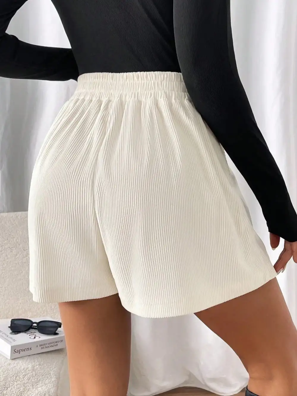 High-Waisted Corduroy Shorts