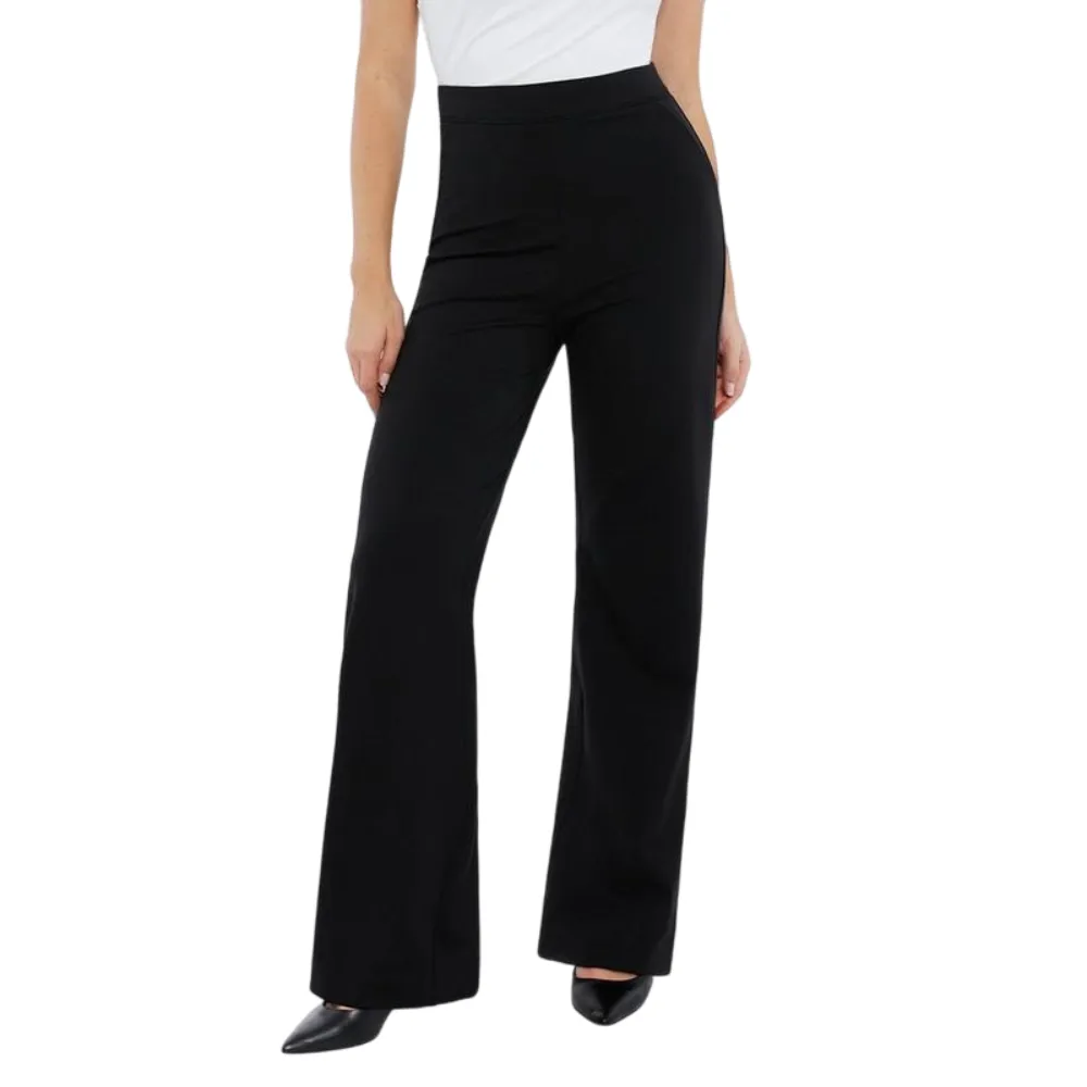 Shapewear Executive High Waisted Wide-Leg Ponte Pants with Tummy Control