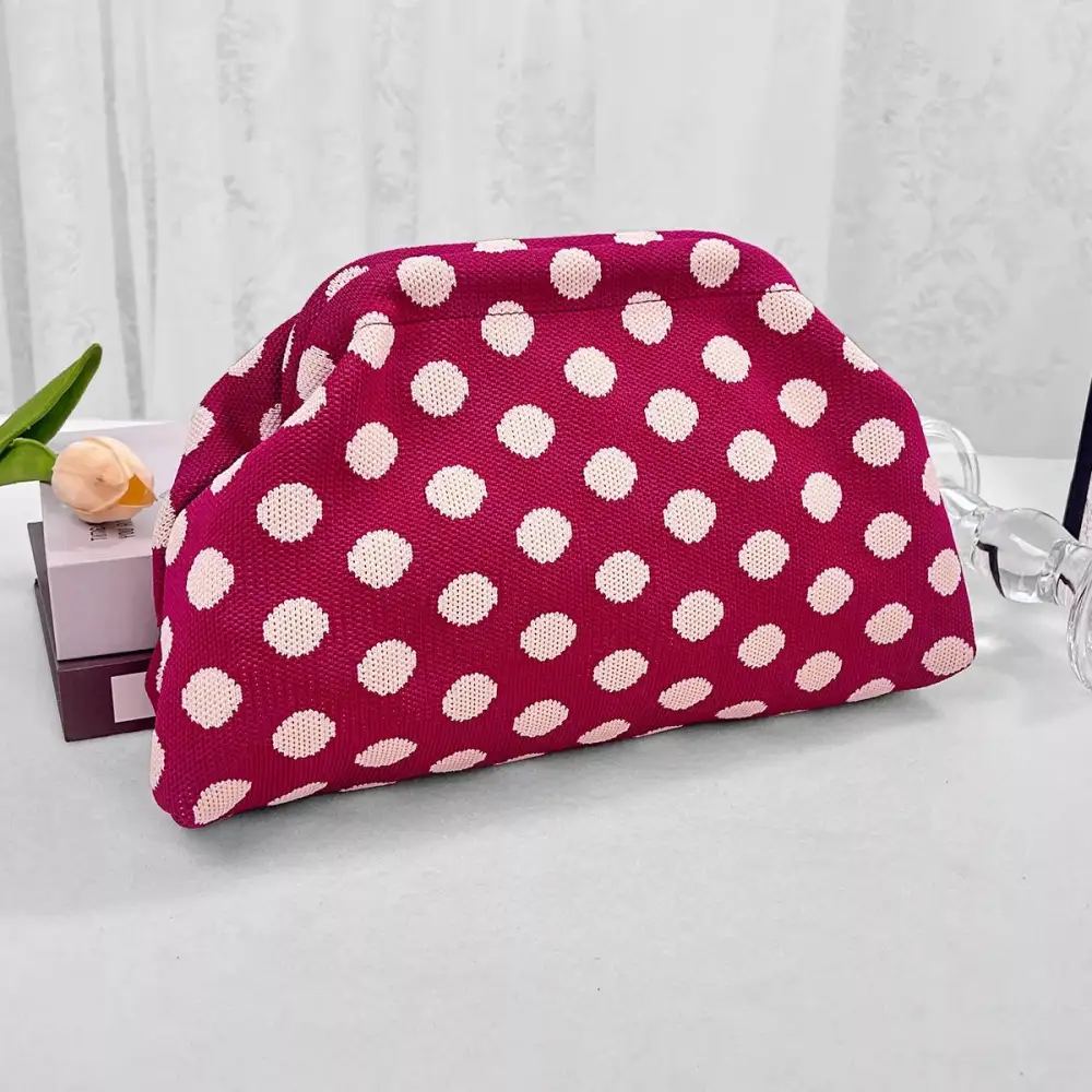 Portable Contrast Knit Clutch