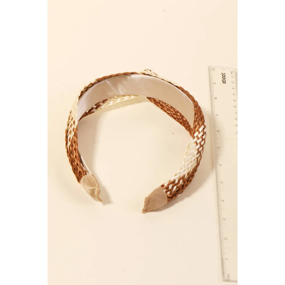 Two Tone Basket Weave Twist Headband