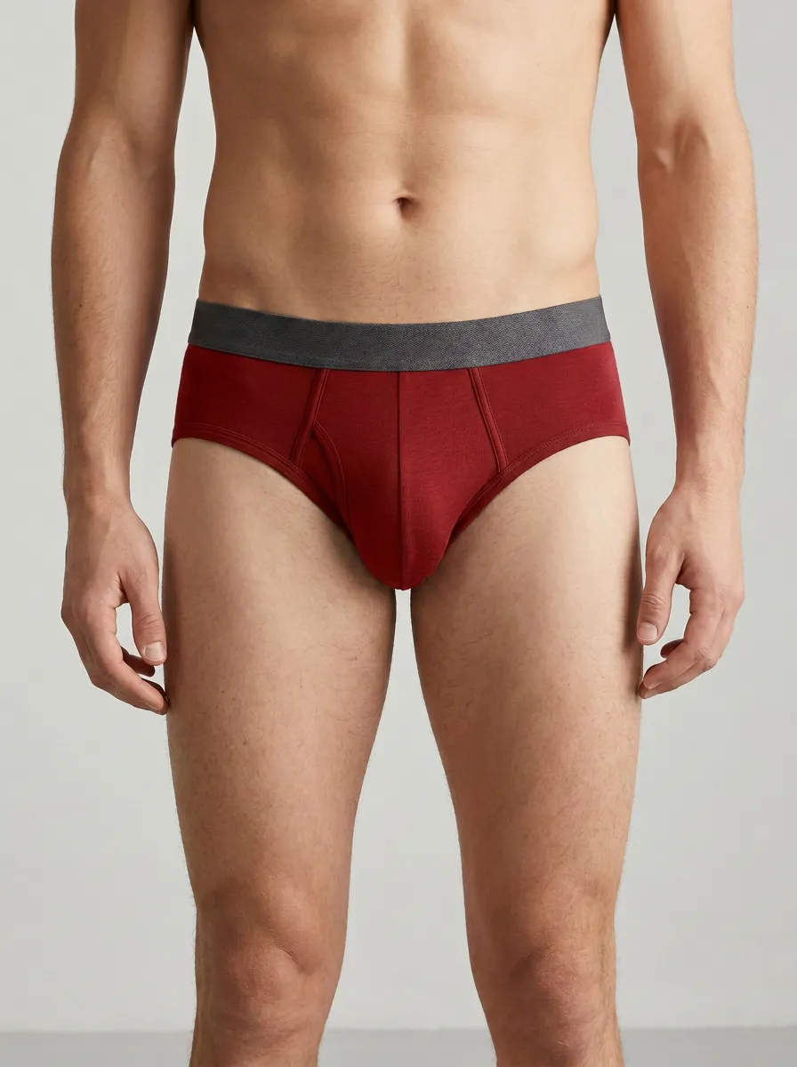 Men's Solid Teal Minimalist Printed Briefs