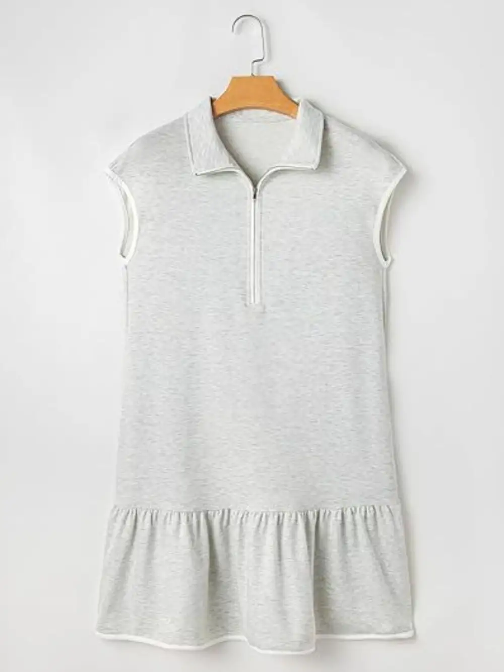 Zip Front Ruffle Dress Casual