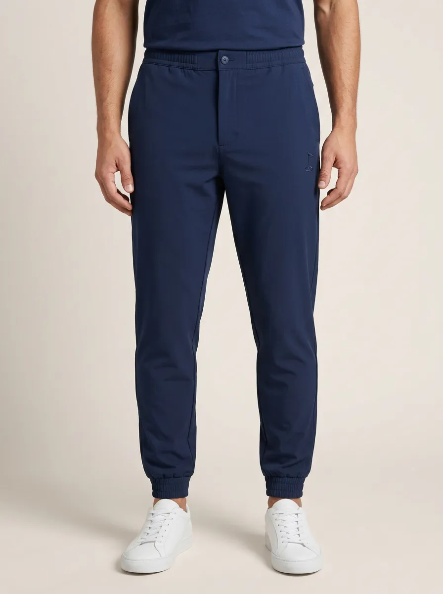 Flag-Motif Embroidered Golf Athletic Pants