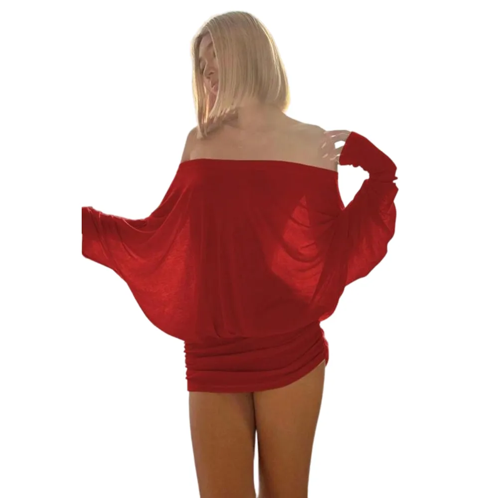 🦃 Thanksgiving Dress Alert: Off-Shoulder Ruched Slim Fit - OPAQUE Long Sleeve | Bold Flawless 👗🔥