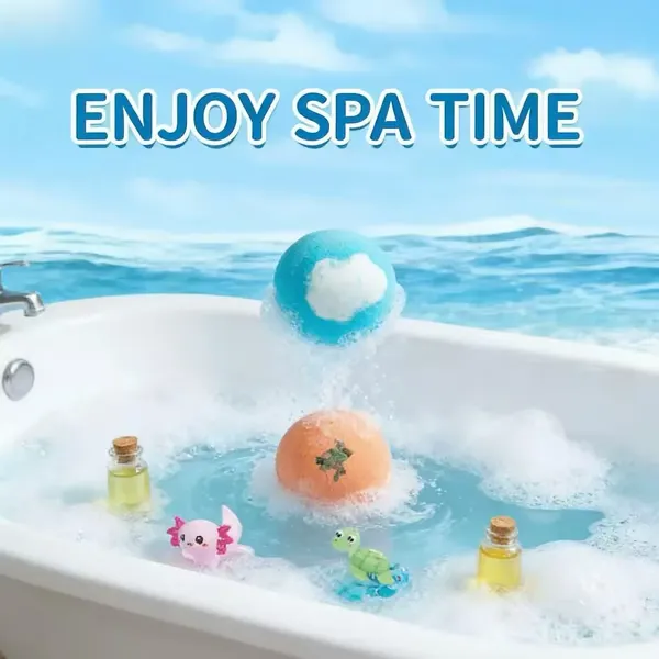 12-Pack Kids Bath Bombs with Surprise Spring Toys Inside
