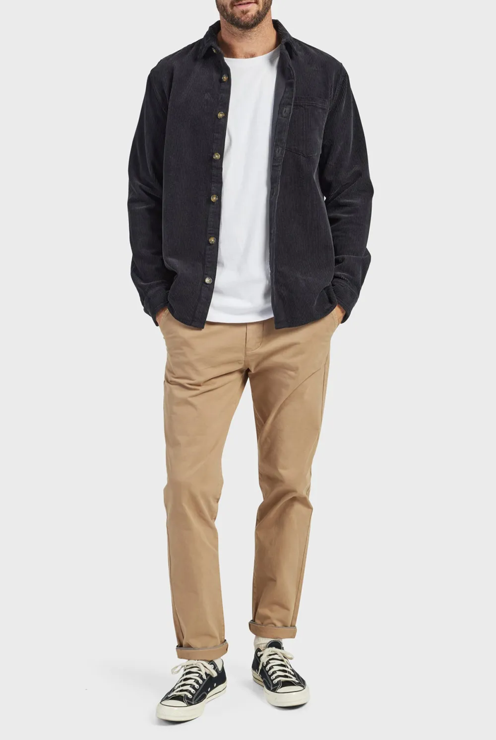 Lebowski Cord Overshirt-Navy