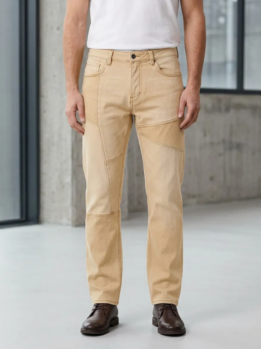 Patchwork Design Stitched Jeans
