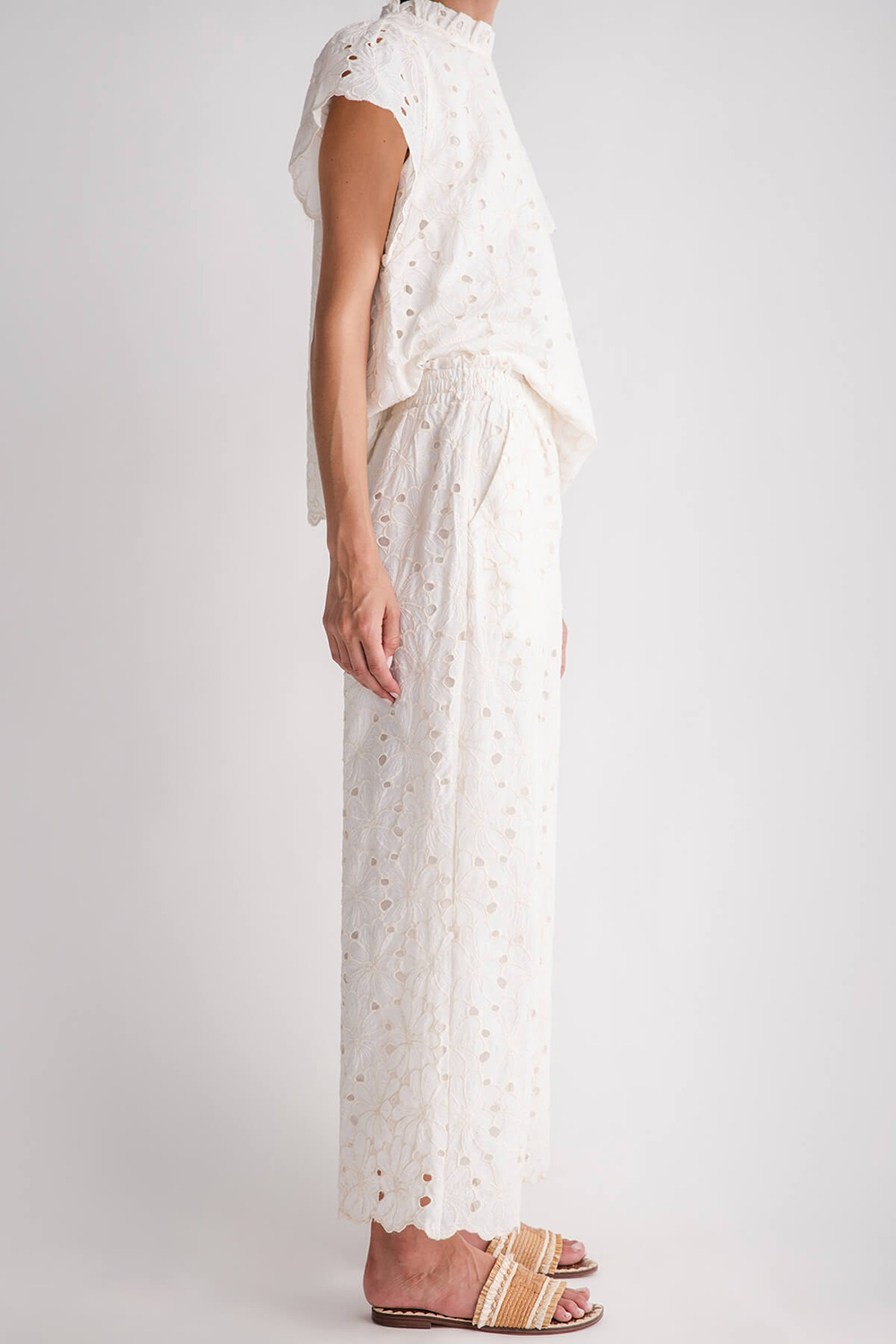 Casual Style Lace Pants - Ivory