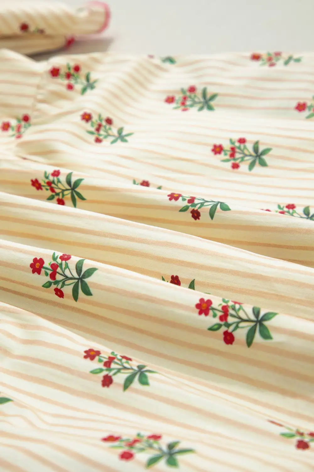 Floral Striped Ruffle Dress Casual