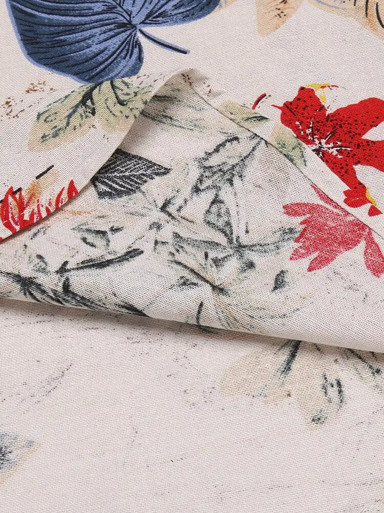Cotton Linen Floral Henley Shirt Pants