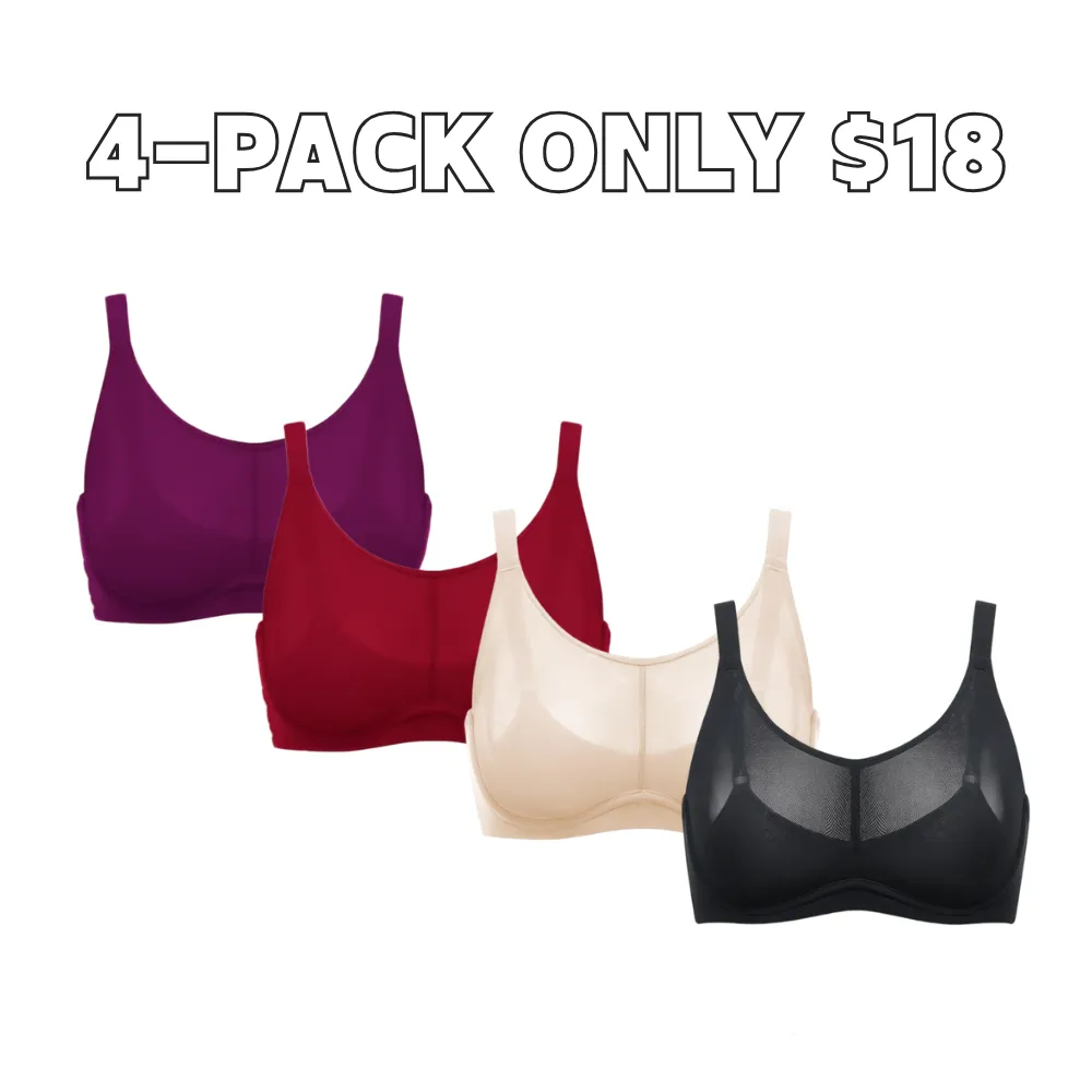 Women's Cosnufy Full Coverage Bra Sheer Mesh Plus Size Underwire Unlined