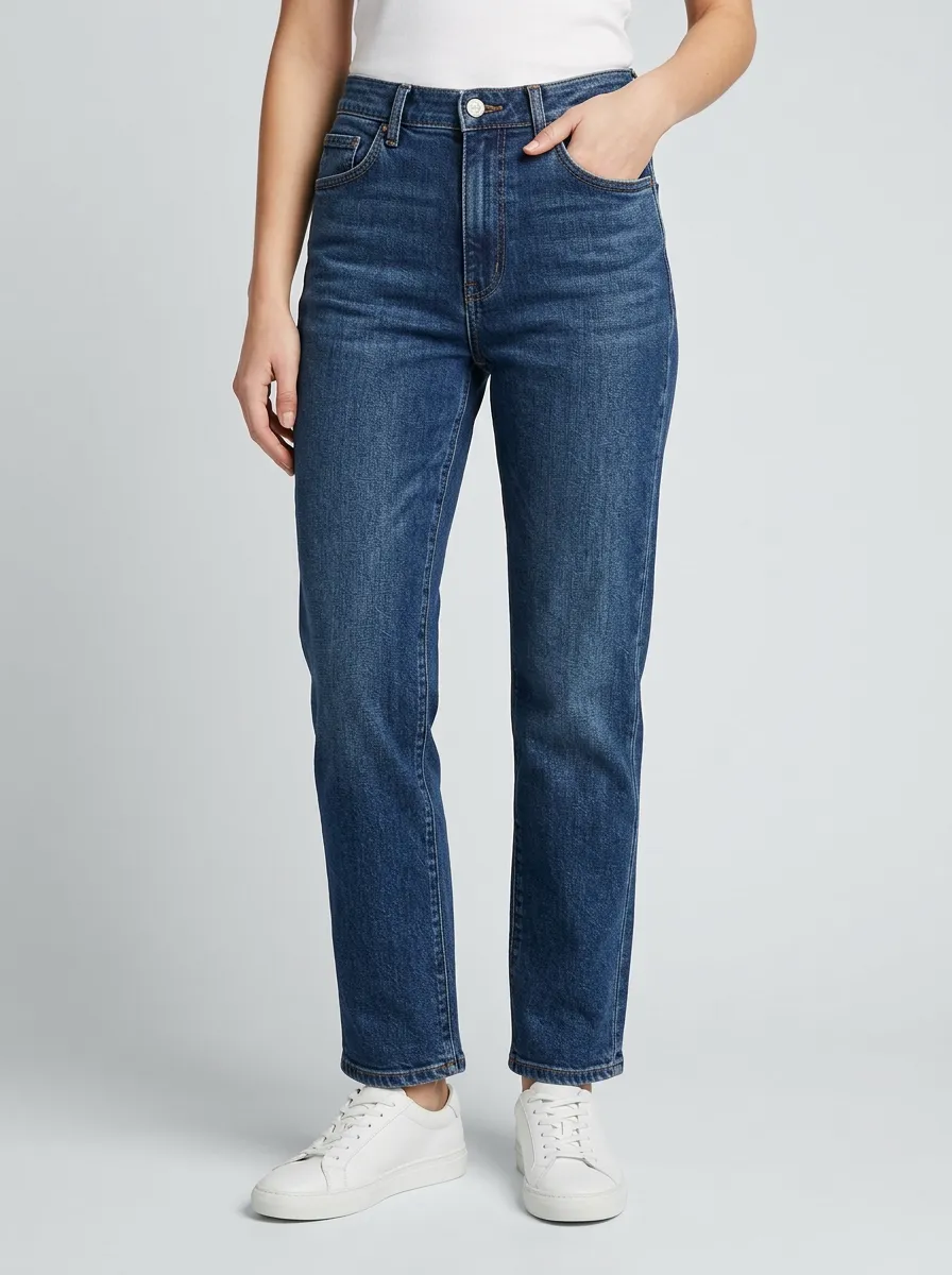 Versatile Straight Leg Pocket Detail Straight Jeans