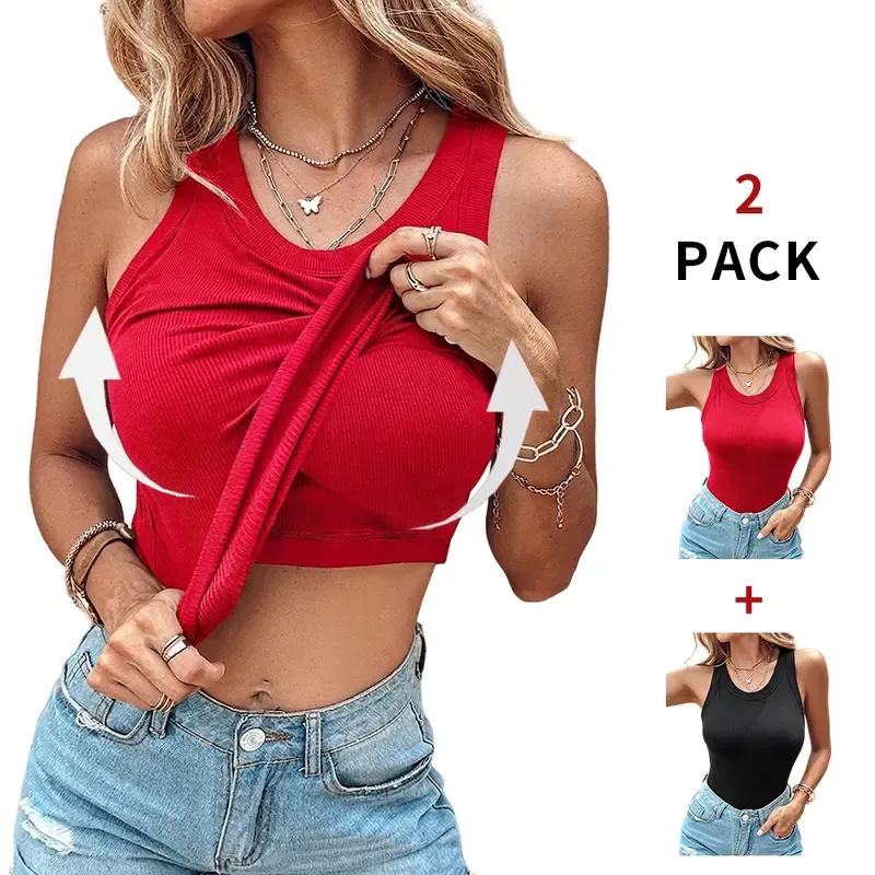 Built-in Bra Tank Top Ribbed Backless Women's Outdoor Top