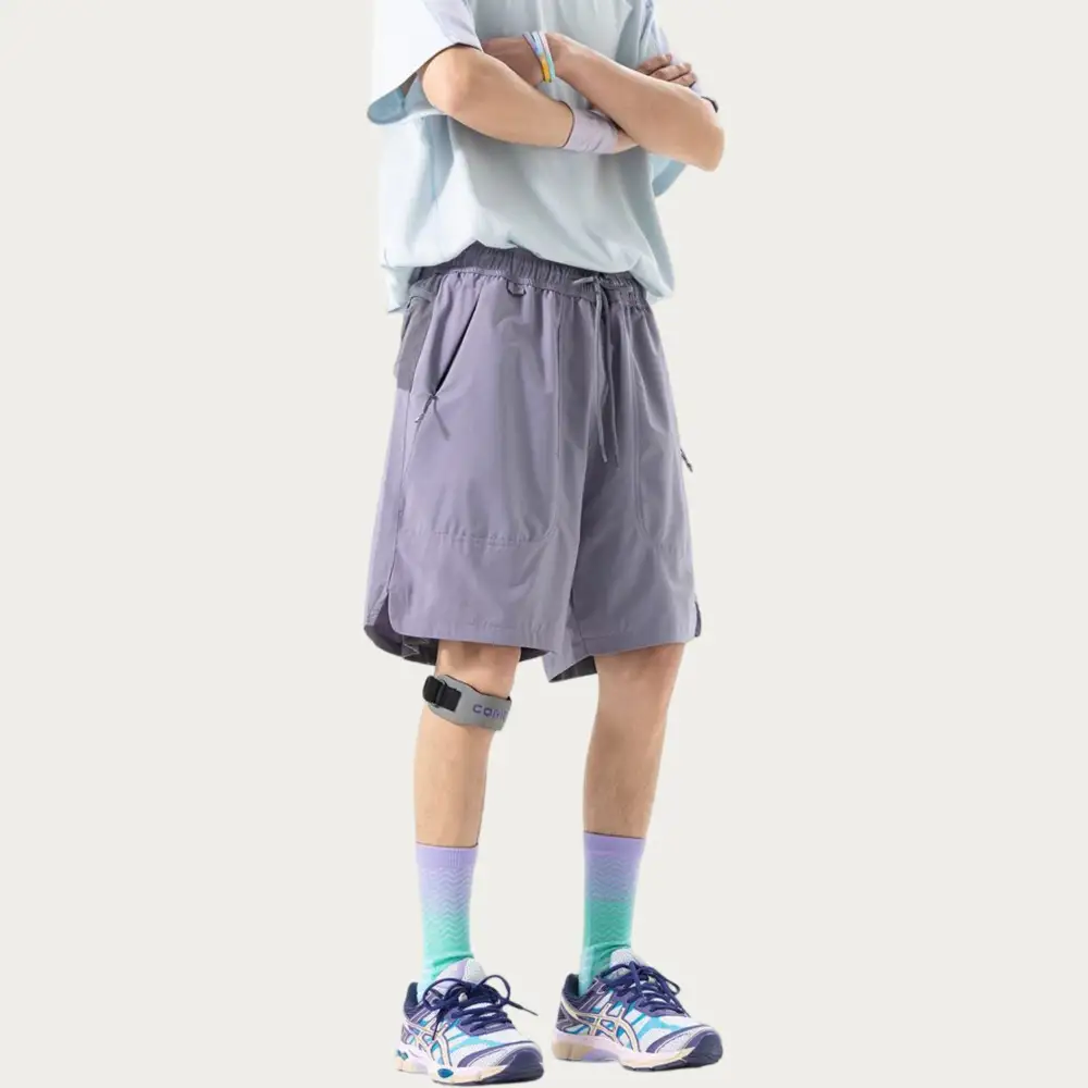 Relaxed Drawstring Side-Pocket Lightweight Men's Athletic Shorts