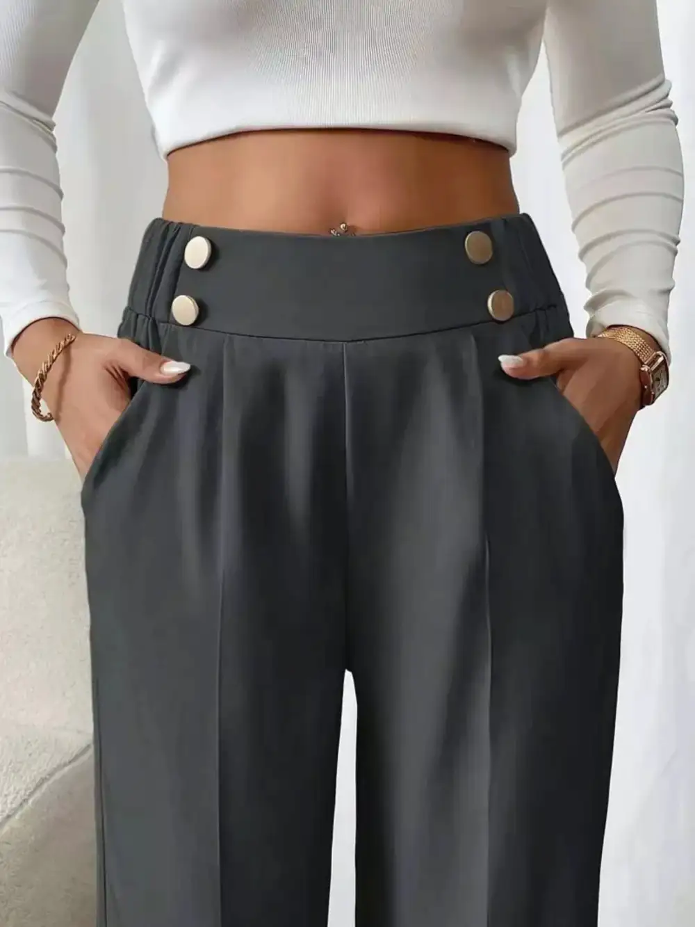 Full Size High Waisted Wide Leg Pants Plus Size