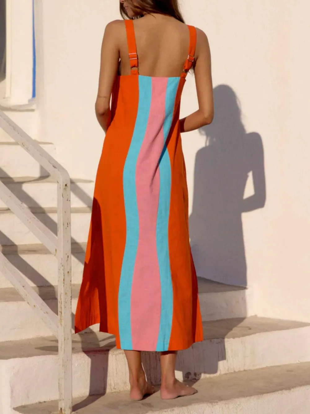 Easy Fit Striped Midi Dress