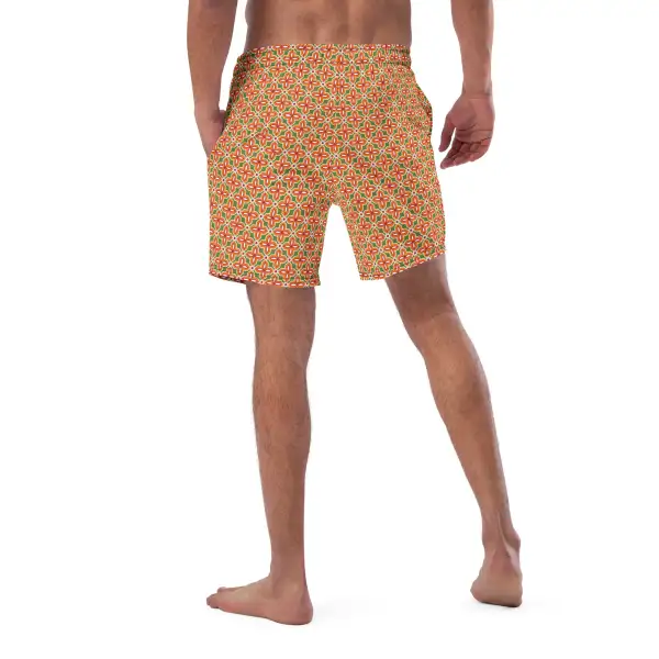 Quick Dry Tropical Print Swim Trunks