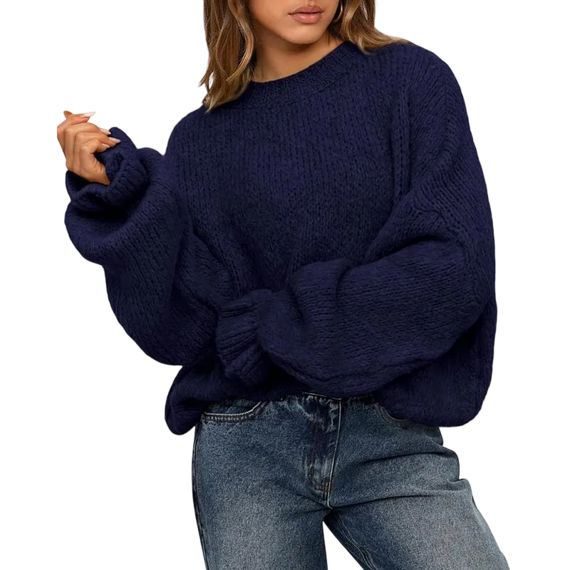 Women's Oversized Sweater Crewneck Long Sleeve