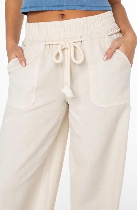 Relaxed Rib Waist Pull On Pants